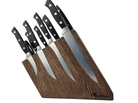 Подставка для ножей магнитная комбинированная Woodinhome KS016SOB, дуб, коричневый