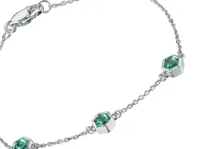 Браслет из серебра с изумрудами э0678бр09251201