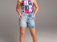 Шорты текстильные джинсовые для девочек