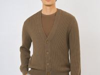 Кардиган с эффектом стирки, Желтый