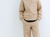 Худи с вышивкой для девочек, Бежевый