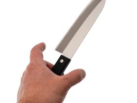 Кухонный Шеф нож Сантоку Tojiro Fuji Cutlery FC-1621, сталь Mo-V, рукоять полипропилен, черный