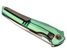 Складной нож TUOTOWN Magpie, сталь M390, рукоять Crystal Titanium Green