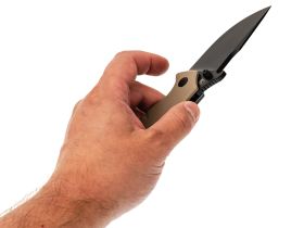 Нож Barmaley Knives Seadevil, сталь D2, рукоять G10/сталь, песочный, вейв