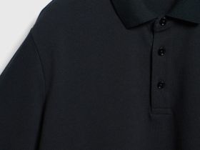 Поло из плотного хлопка, Черный