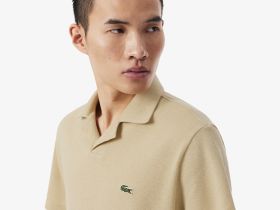 Мужское хлопковое поло Lacoste из смеси льна