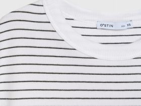 Футболка в рубчик, Белый