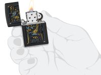 Зажигалка ZIPPO Anubis с покрытием Black Matte, латунь/сталь, черная, 38x13x57 мм