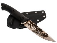 Туристический нож Honor Ranger, сталь D2 с гравировкой, рукоять черный G10