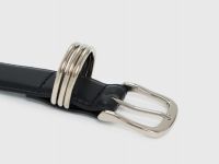 Тонкий ремень из искусственной кожи, Черный