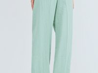 Брюки прямого силуэта со стрелками, Зеленый