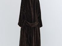 Бархатное кимоно с поясом, Коричневый