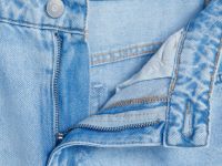 Широкие джинсы с высокой посадкой, Голубой