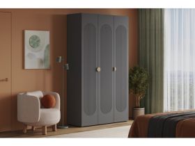 Распашной шкаф Луми 3-136x242 Графитовый