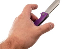 Складной нож Daggerr Powie Purple DL, сталь 8Cr14MoV, рукоять FRN, фиолетовый