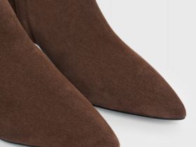 Ботильоны из натуральной замши, Коричневый
