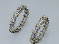 Серьги из комбинированного золота с бриллиантами э4801сг12200015