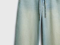 Джинсы Barrel с тонким поясом, Голубой