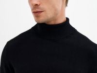 Базовый вязаный джемпер с воротником, Черный