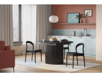 Кухонный стол Дарсел 140x120 раскладной Ясень Черный
