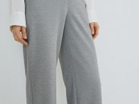 Прямые брюки из трикотажа, Серый