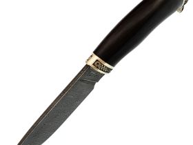 Нож Разделочный, сталь дамаск, рукоять черное дерево