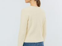 Укороченный кардиган из махровой пряжи, Желтый