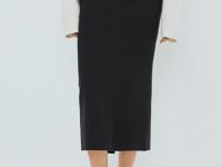 Вязаная юбка миди, Черный