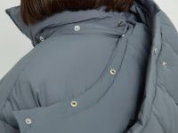 Пуховое пальто широкого силуэта с хлопком