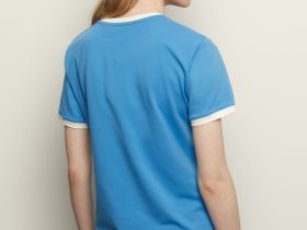 Футболка из хлопка с контрастной окантовкой