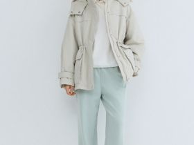 Куртка-парка с капюшоном, Бежевый