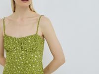 Платье-бюстье с принтом, Зеленый