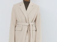 Жакет с поясом, Бежевый