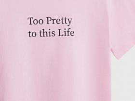 Футболка с принтом, Розовый