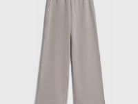 Базовые широкие брюки с эффектом стирки, Бежевый