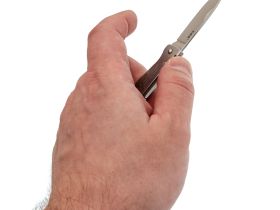 Складной нож Sanrenmu PT611-SF, сталь 12C27, рукоять нержавеющая сталь, серый