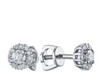 Пусеты из белого золота с бриллиантами э4701пс04190100