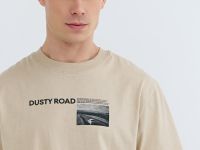 Футболка с принтом, Бежевый