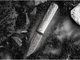 Складной нож Boker BRLW Meteorite Damast, сталь Damascus, рукоять титан