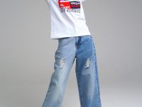 Джинсы-трубы  для девочки