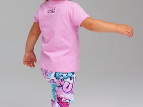 Комплект детский трикотажный для девочек: фуфайка (футболка), брюки (легинсы)