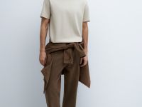 Базовая футболка из хлопка, Бежевый