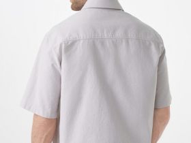 Рубашка из ткани оксфорд с коротким рукавом, Бежевый