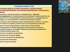 Международный вебинар "Особенности работы педагога-психолога в сенсорной комнате с детьми, имеющими нарушения в развитии"