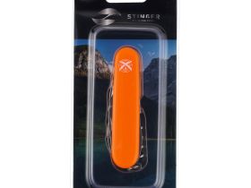 Нож перочинный Stinger 90 мм, 11 функций, оранжевый, в блистере