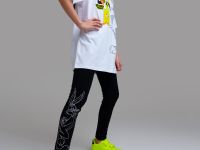 Комплект трикотажный для девочек: фуфайка (футболка), брюки (легинсы)