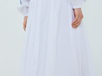 Юбка А-силуэта с вышивкой, Белый