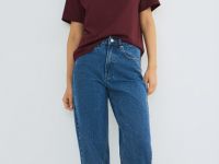 Широкие джинсы с высокой посадкой, Синий