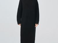 Платье-свитер с содержанием шерсти, Черный