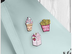 Набор деревянных значков MESHU "Cute sweets", прямая УФ-печать, 3шт.